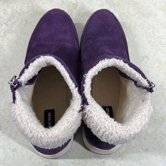 Lands End Purple Suede Zip Bootie 6.5 - Picture 5 of 8